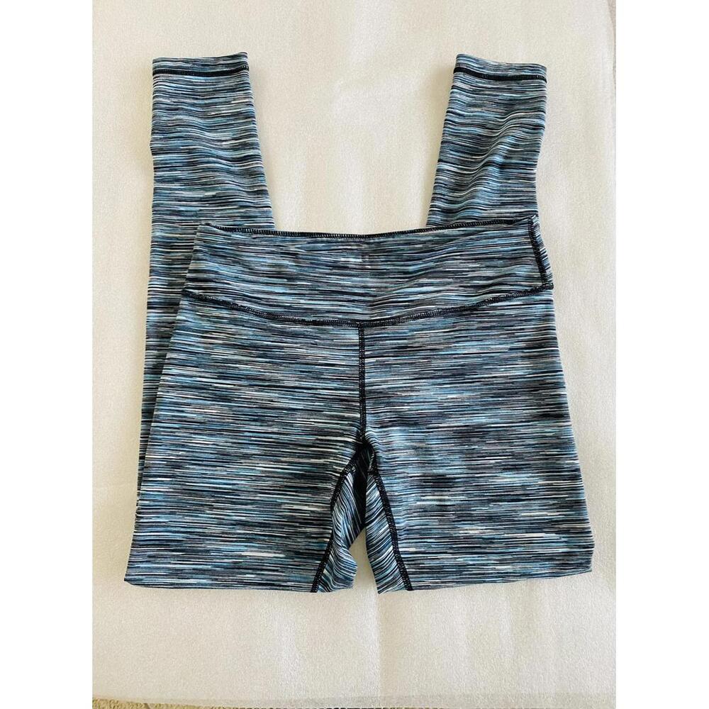 Blue and Black Space-Dye Patterned Leggings